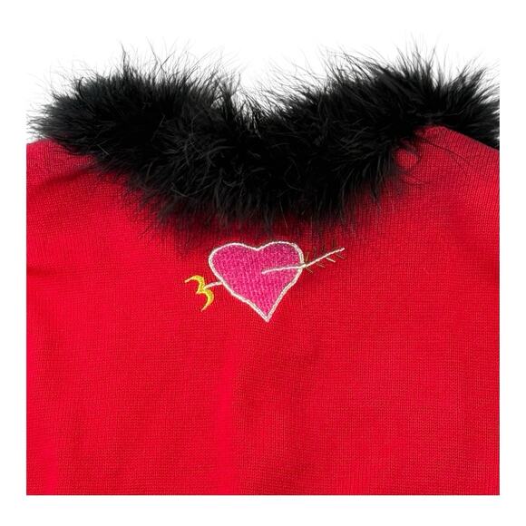 Vintage Y2K Jack B. Quick Sz M Whimsical Valentine Novelty Cardigan Sweater - Picture 6 of 16